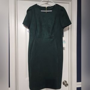Calvin Klein suede-like, green dress